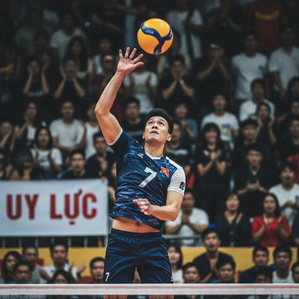 Động tác vung tay và tiếp đất sau khi phát bóng