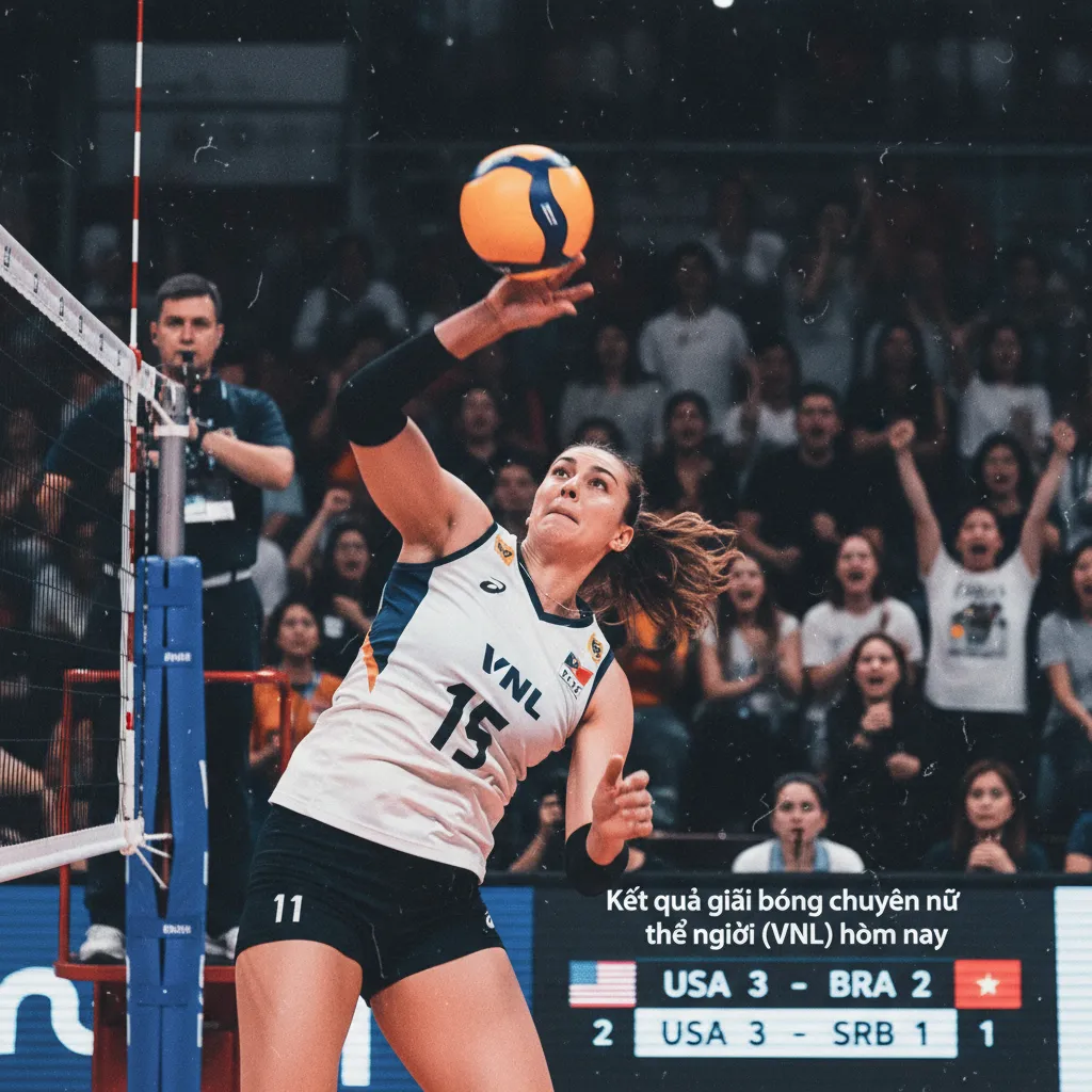 Pha chắn bóng thành công trong trận đấu VNL